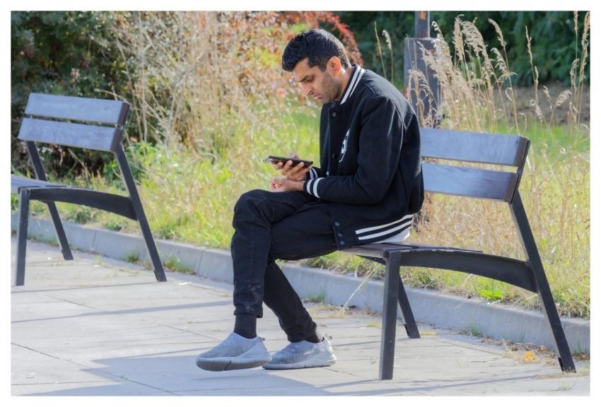 Man Young Casual Sitting