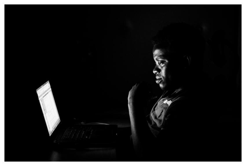 Black And White Business Laptop Night