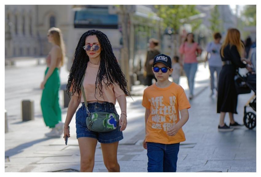 People Walking Sidewalk Street