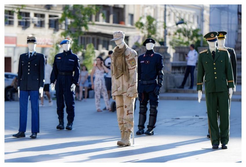 Mannequins Uniforms Exhibition Outdoors