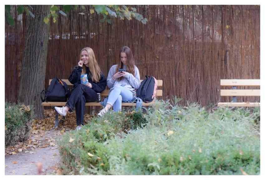 Girls Two Nature Relaxing
