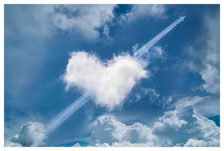 Heart Nature Clouds Aircraft