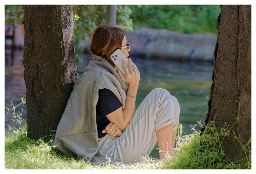 Girl Casual Talking Smartphone