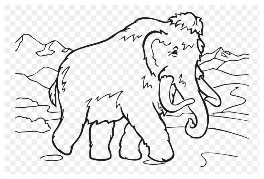 Mammoth png sticker animal illustration