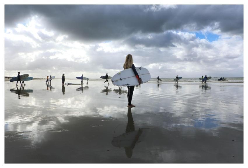 Surfers Beach Afternoon Surfing