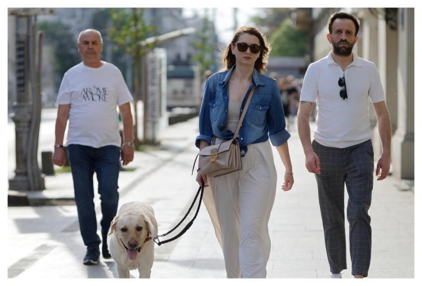 People Walk Sidewalk Street