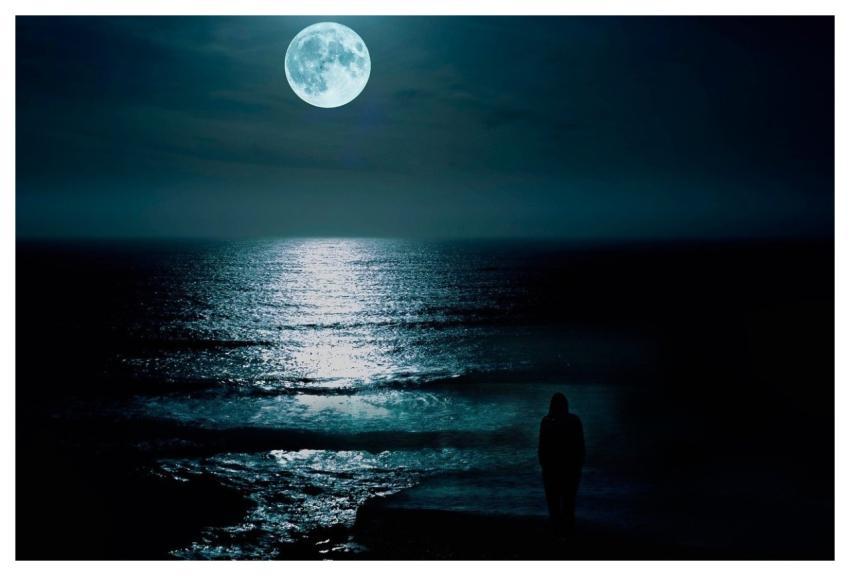 Sea Night Nature Moon