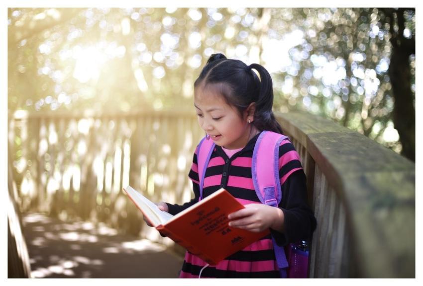 Girl Reading Book Outdoors Reading