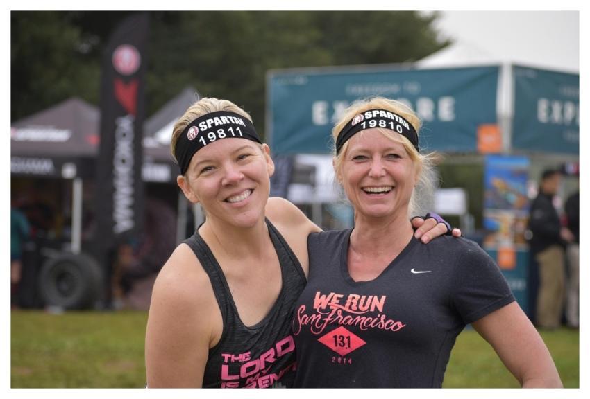 Spartan Women Runner Happy