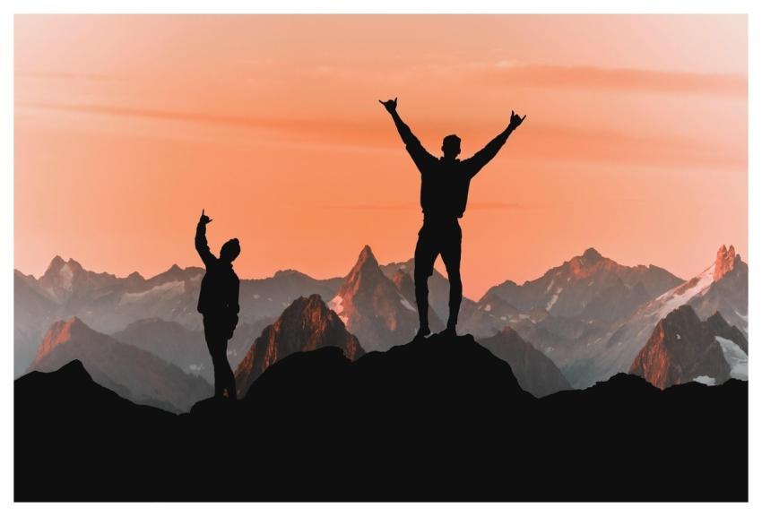 People Man Silhouette Cliff