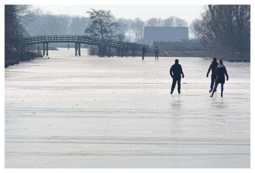 Ice Skating Winter People Bridge