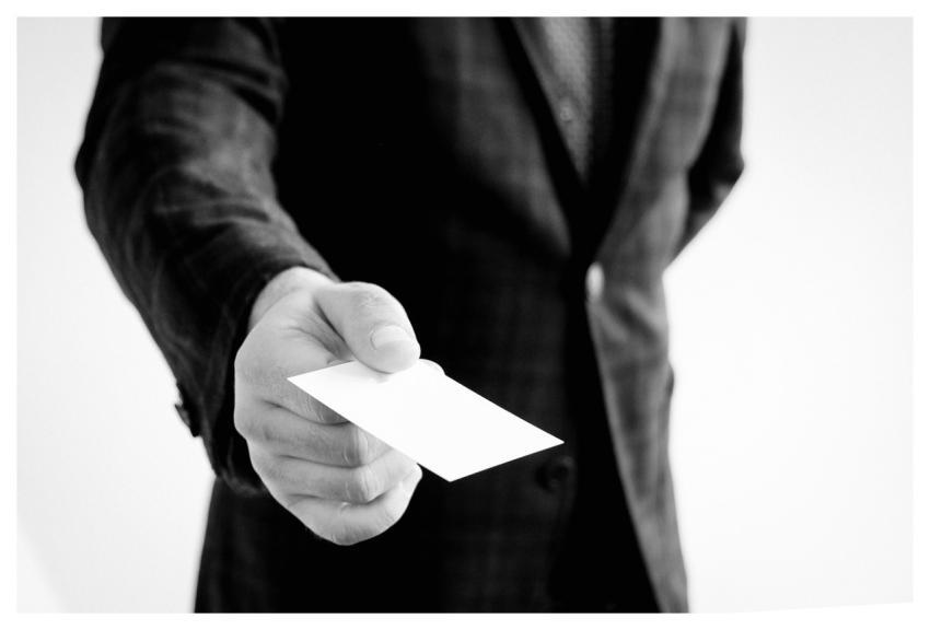 Business Card Hand Jacket Professional