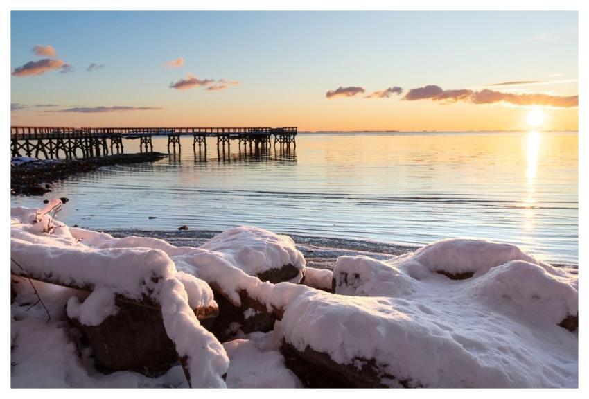 Winter Pier Sunrise Nature