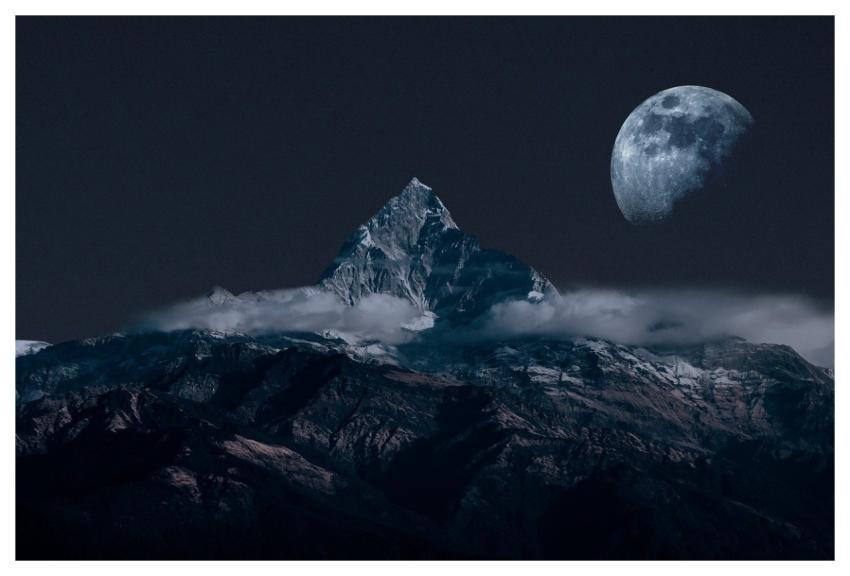 Mountain Night Landscape Fog