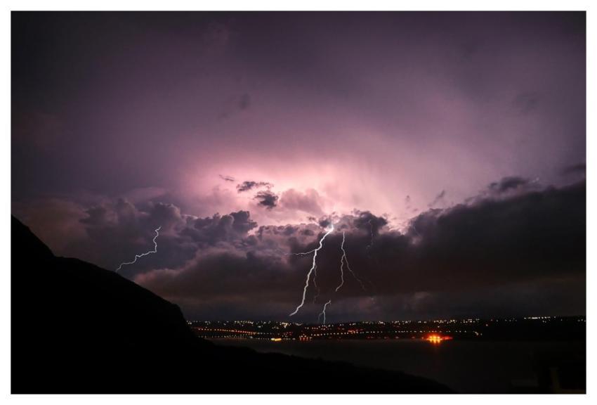 Thunderstorm Lightning Night Greece
