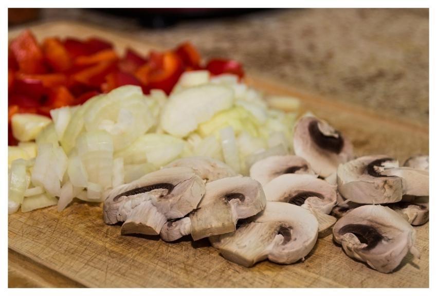 Mushrooms Onions Peppers Capsicums