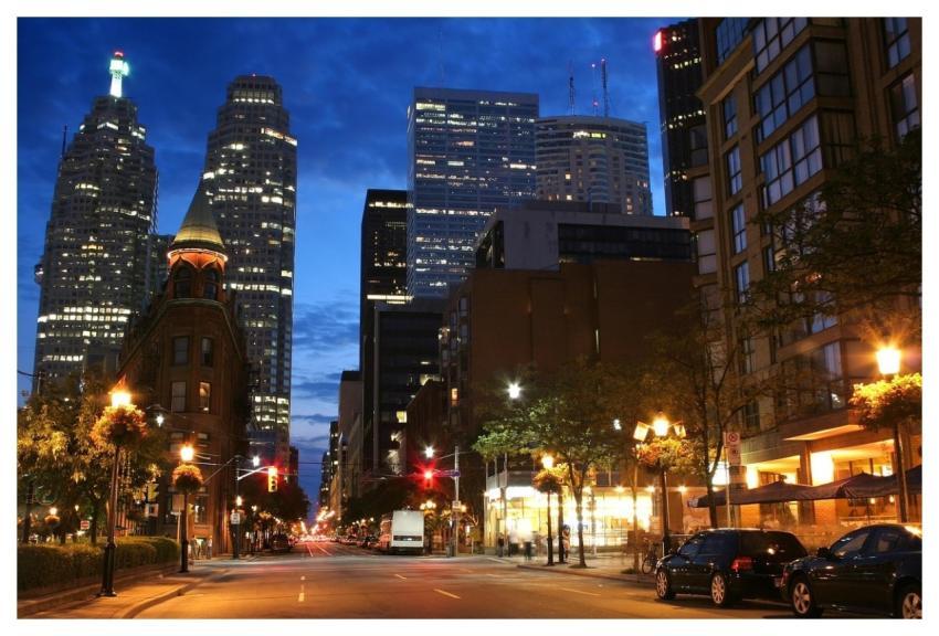 Downtown Street Toronto Dusk