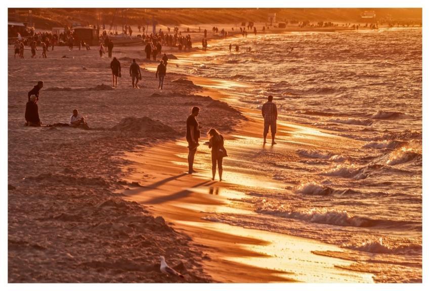 Beach Vacation Golden Hour People