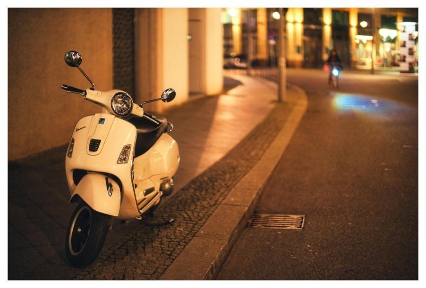 Scooter Vespa Parking Night
