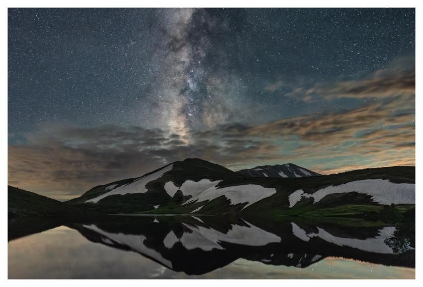 Mountains Lake Starry Sky Milky Way