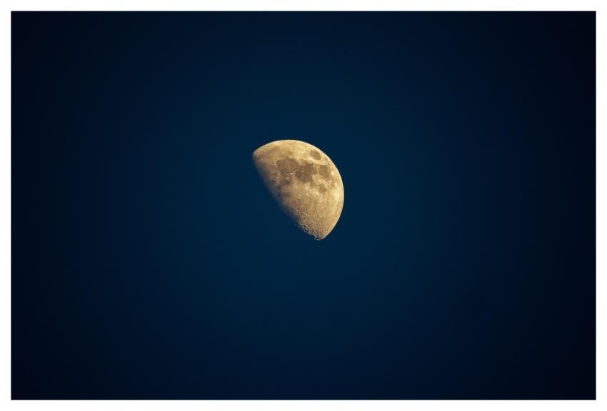Moon Night Sky Half Moon