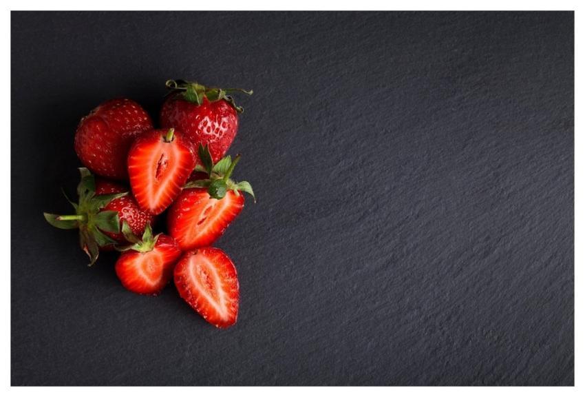 Strawberries Fruits Halves Cross Sections