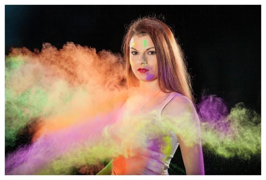 Woman Model Holi Colors Girl