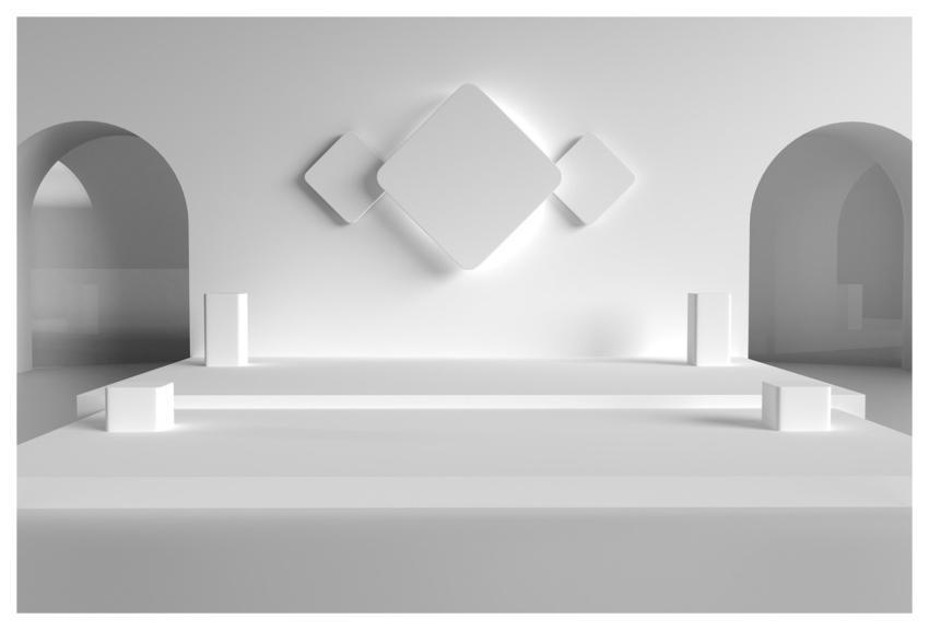 White Podium Exhibition Platform Exhibition Produc