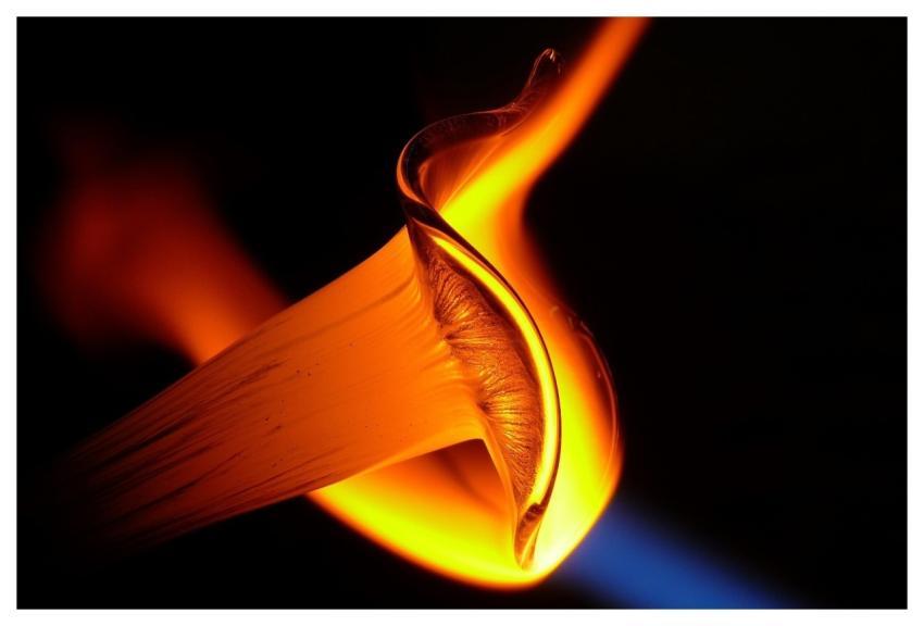 Glassblower Ground Corn Glass Art Fire