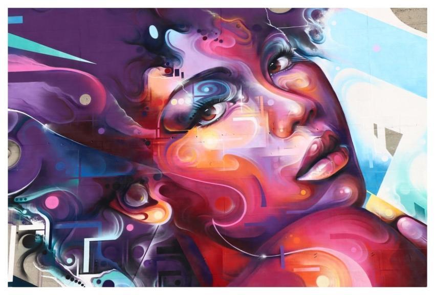 Building Woman Girl Graffiti