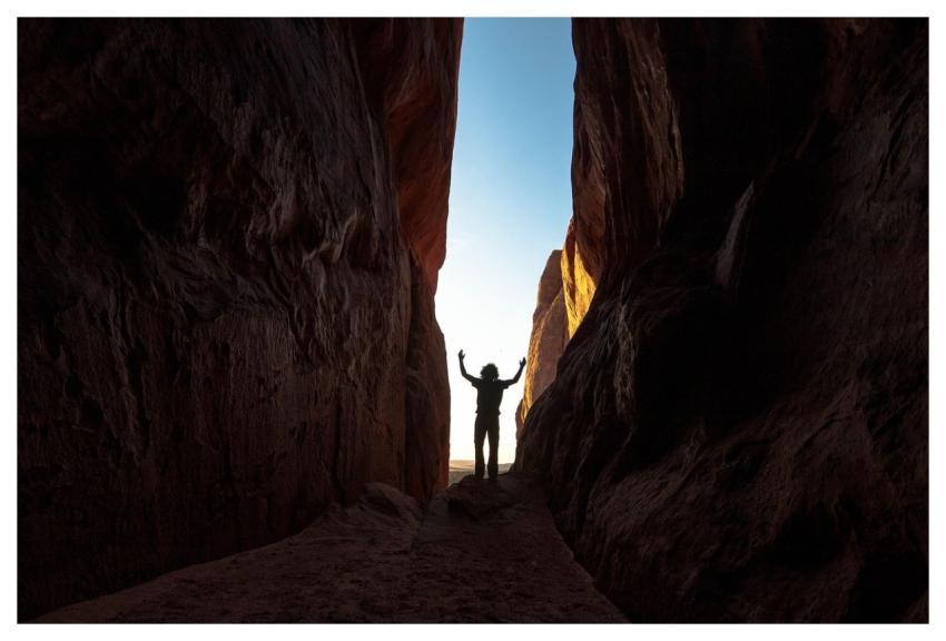 Canyon Gorge Silhouette Man