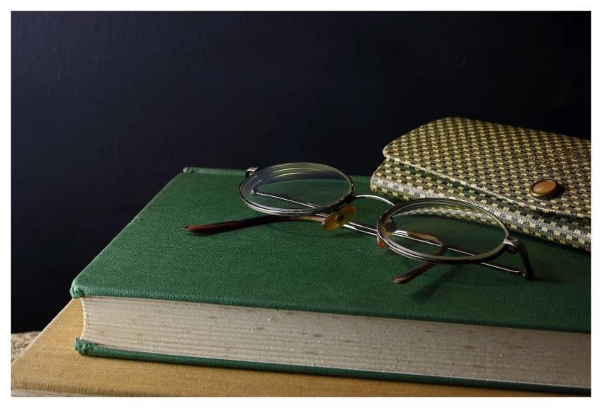 Reading Hardcover Book Spectacles Reading Glasses