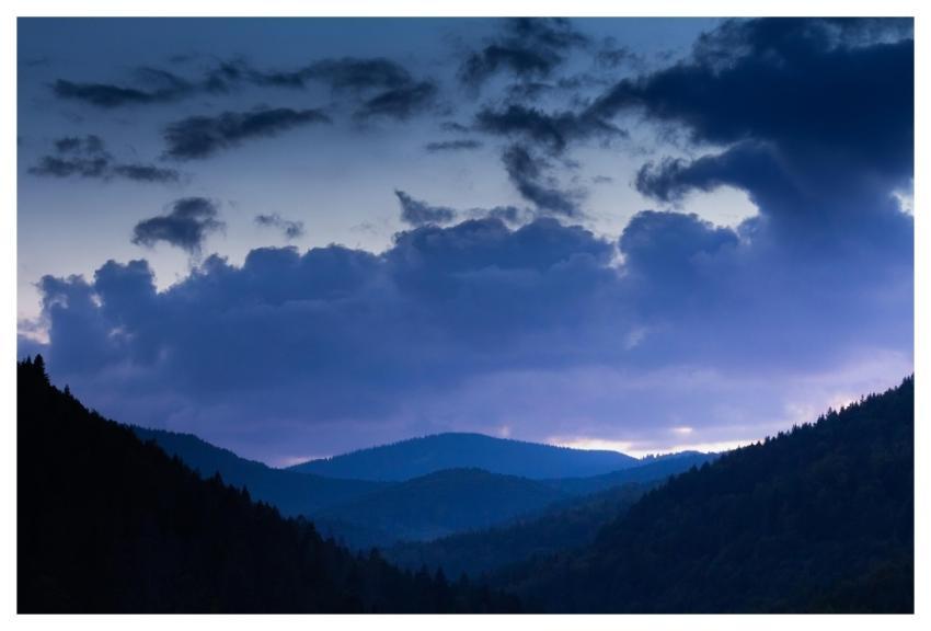 Mountains Carpathian Forest Sunset