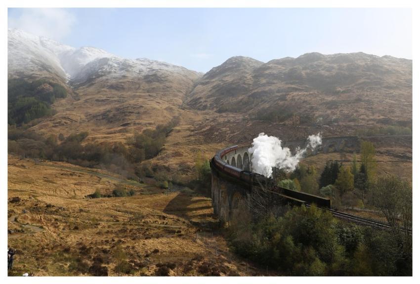 Train Bridge Mountains Nature