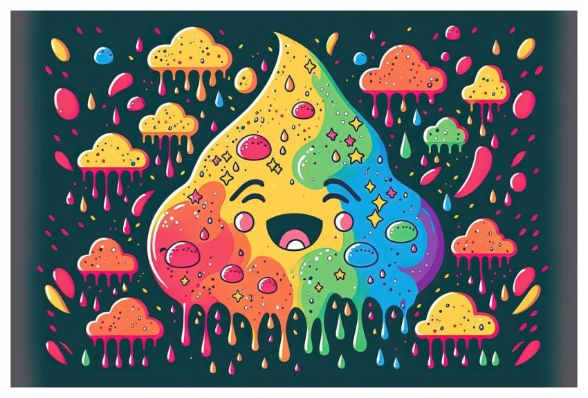 Rainbows Drip Dripping Paint Happy