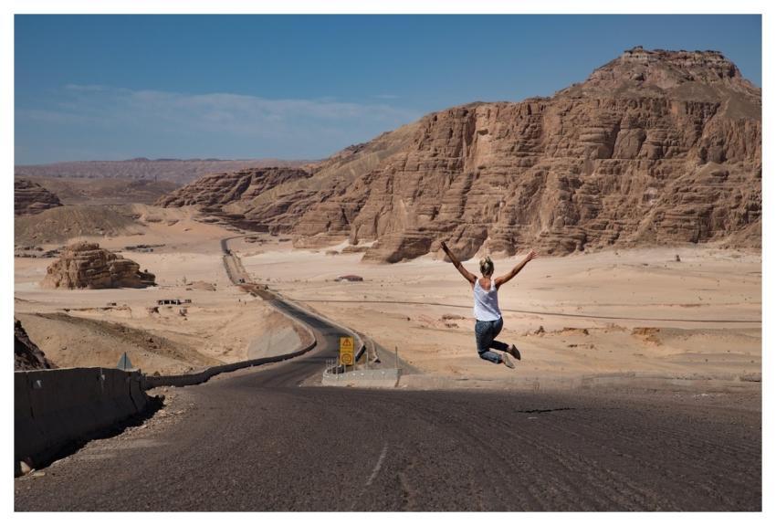 Woman Jump Desert Jumping Woman