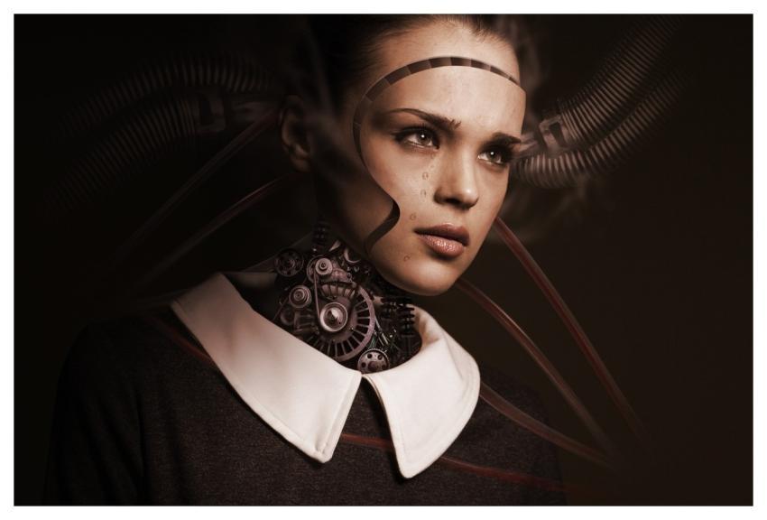 Robot Woman Face Cry