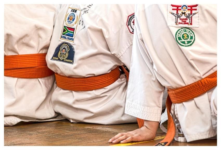 Karate Uniform Athletes Sitting