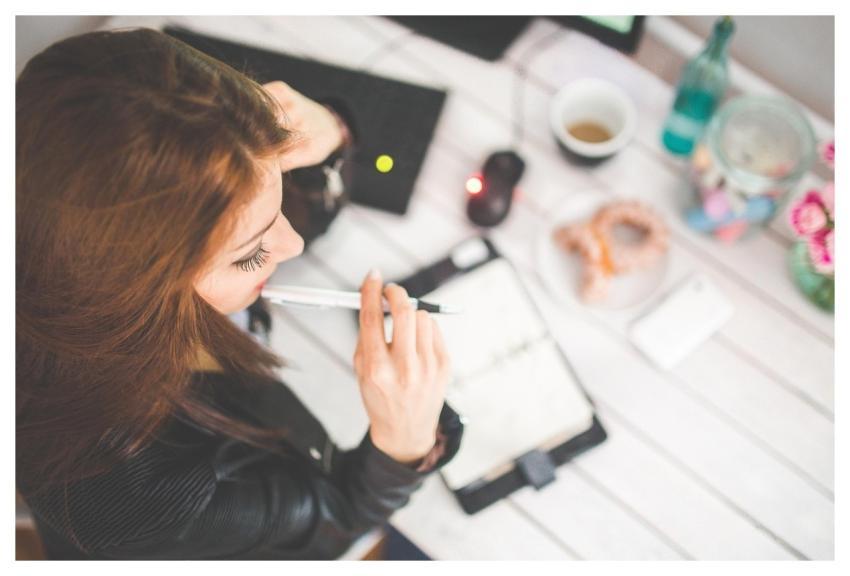 Working Female Work Desk