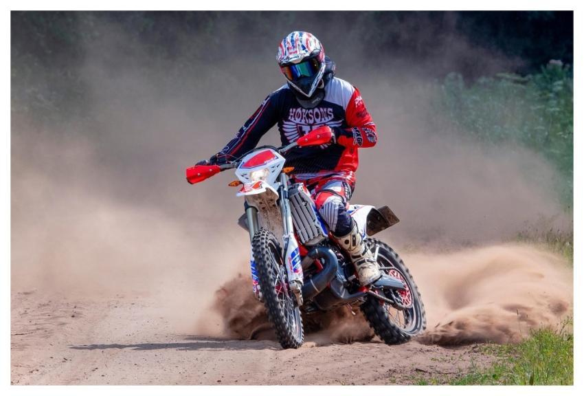 Motorcycle Race Dirt Road Motorcyclist