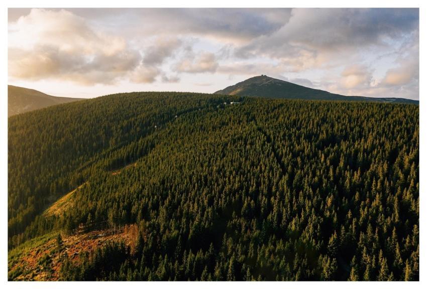 Aerial Drone Mountains Karkonosze