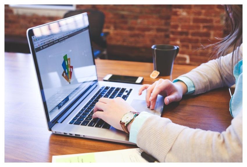 Student Typing Keyboard Text