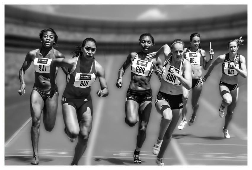 Women Running Race Racing