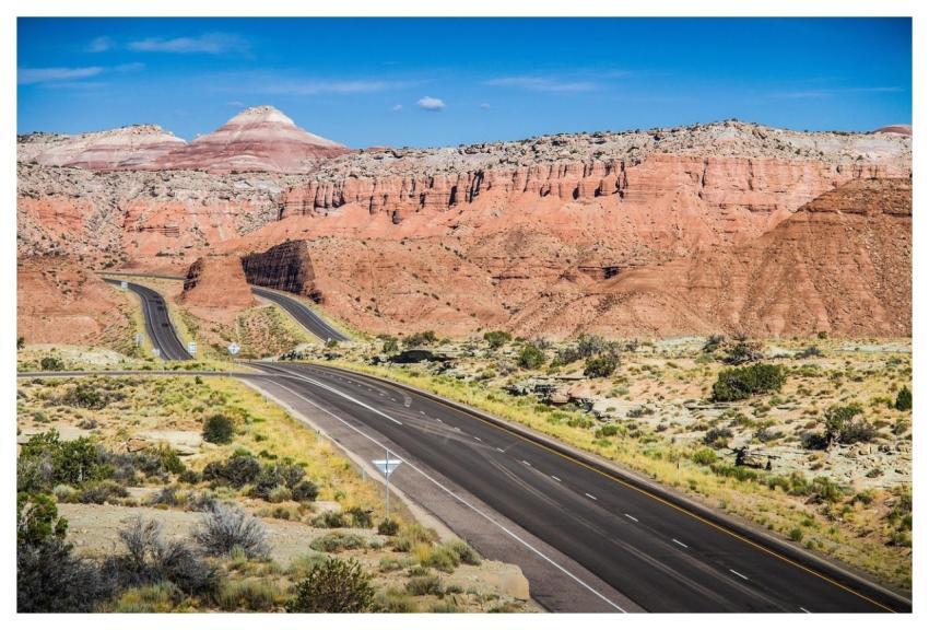 Desert Highway Mountains United States