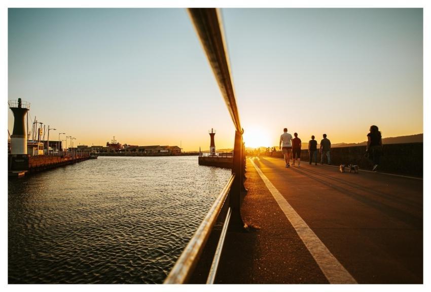 Sunset Port Ship Crane