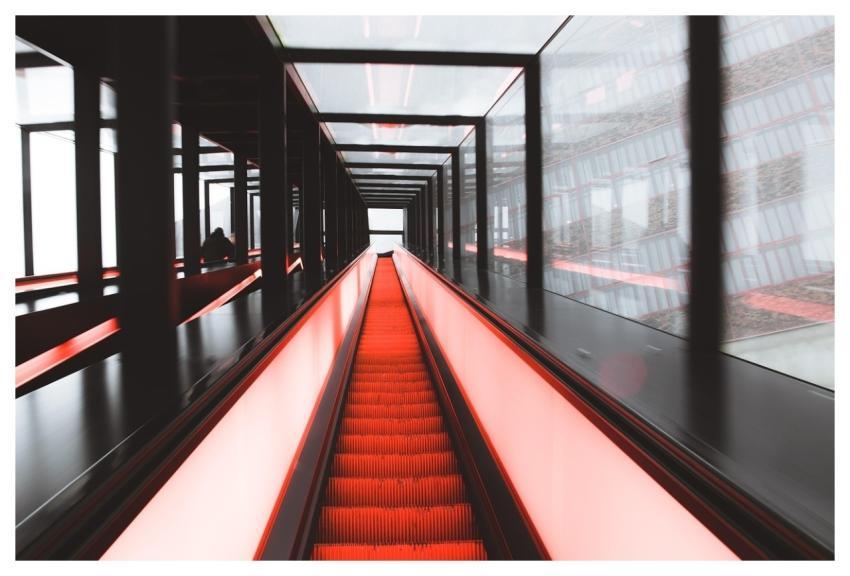 Escalator Light Glass Going Up