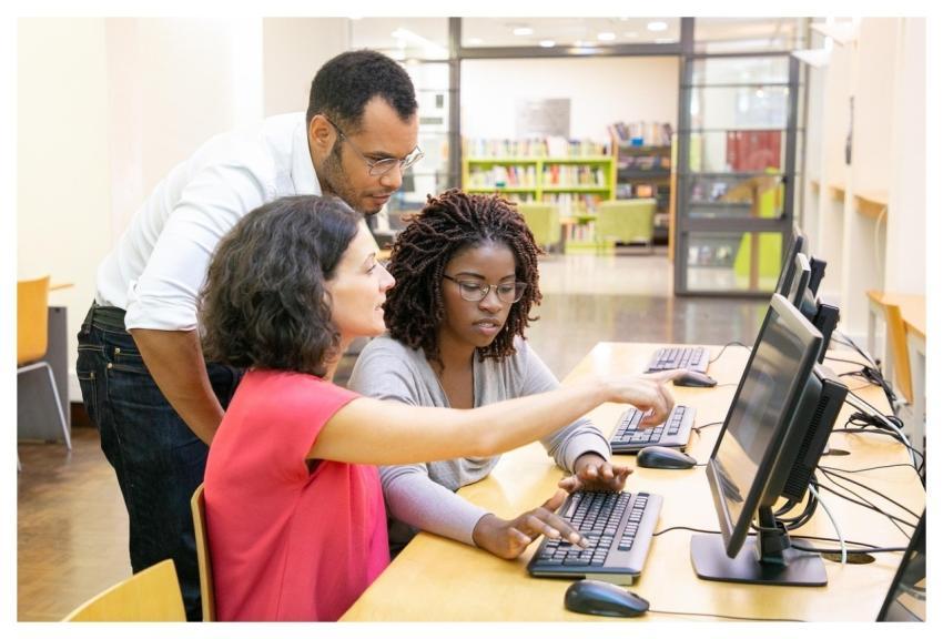 Library Students Working Education