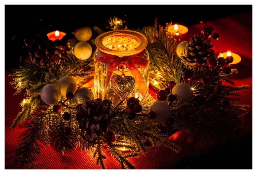 Candles Christmas Centerpiece Decor