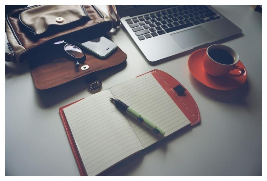 Laptop Coffee Notebook Pen