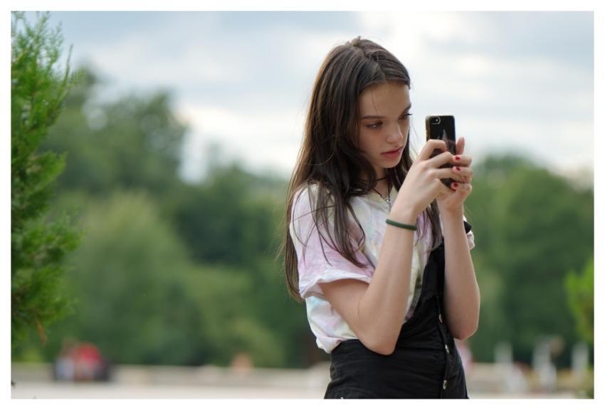 Girl Teenager Taking Photos Smartphone